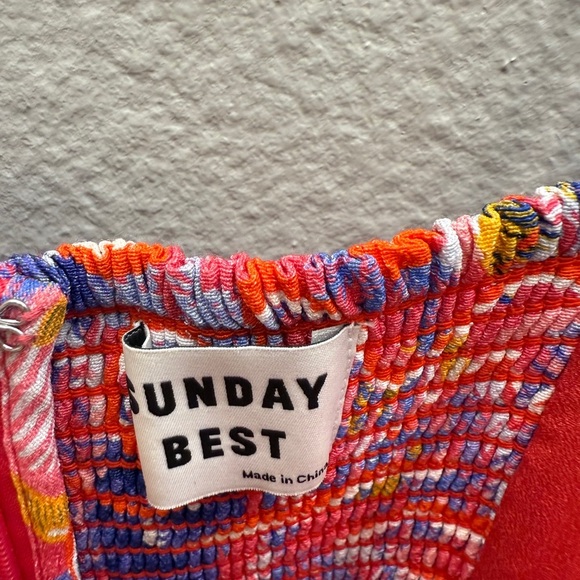 Aritzia Dress Sunday Best Small Mini  Colorful Abstract Print Summer Sleeveless - Picture 2 of 8